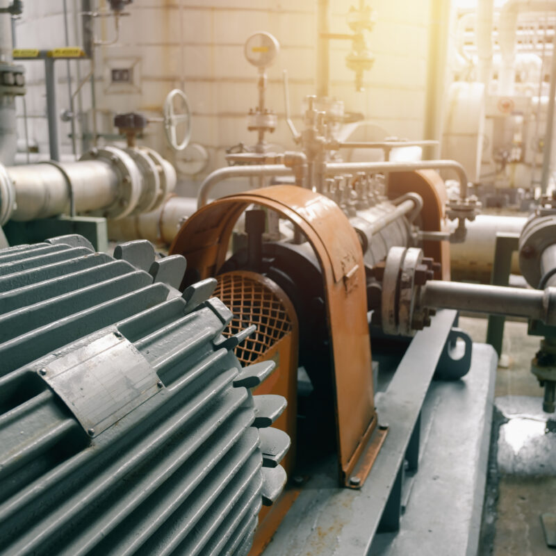 Electric motor casing in industrial plant